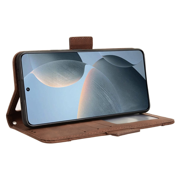 For Xiaomi Redmi K70 / K70 Pro 5G Skin Feel Calf Texture Card Slots Leather Phone Case(Brown) by buy2fix