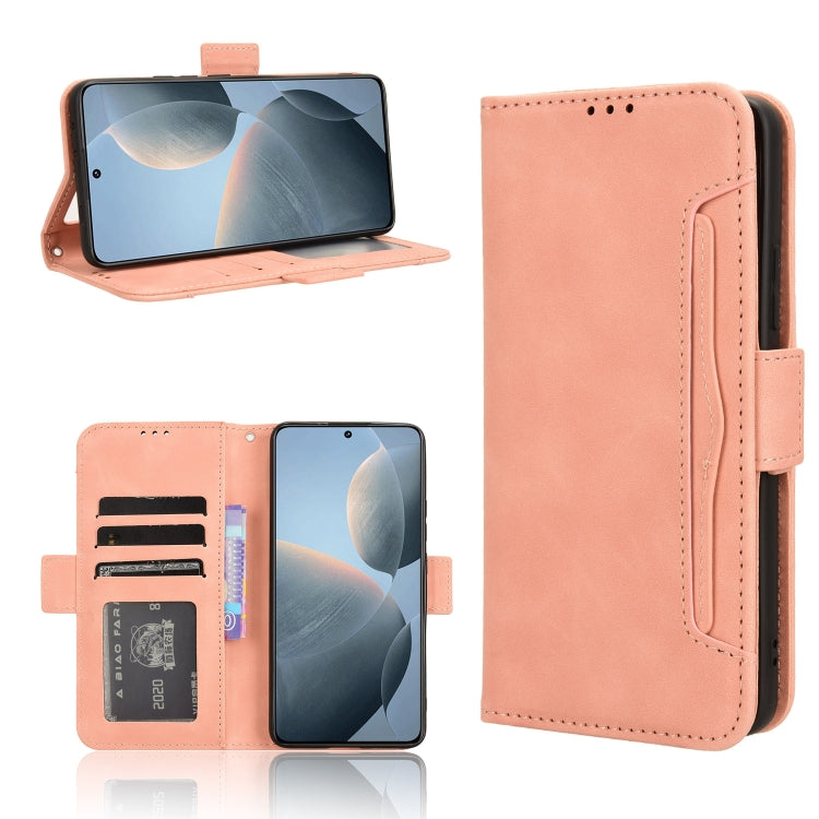 For Xiaomi Redmi K70E 5G / Poco X6 Pro Skin Feel Calf Texture Card Slots Leather Phone Case(Pink) - Xiaomi Cases by buy2fix | Online Shopping UK | buy2fix