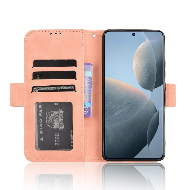 For Xiaomi Redmi K70E 5G / Poco X6 Pro Skin Feel Calf Texture Card Slots Leather Phone Case(Pink) - Xiaomi Cases by buy2fix | Online Shopping UK | buy2fix