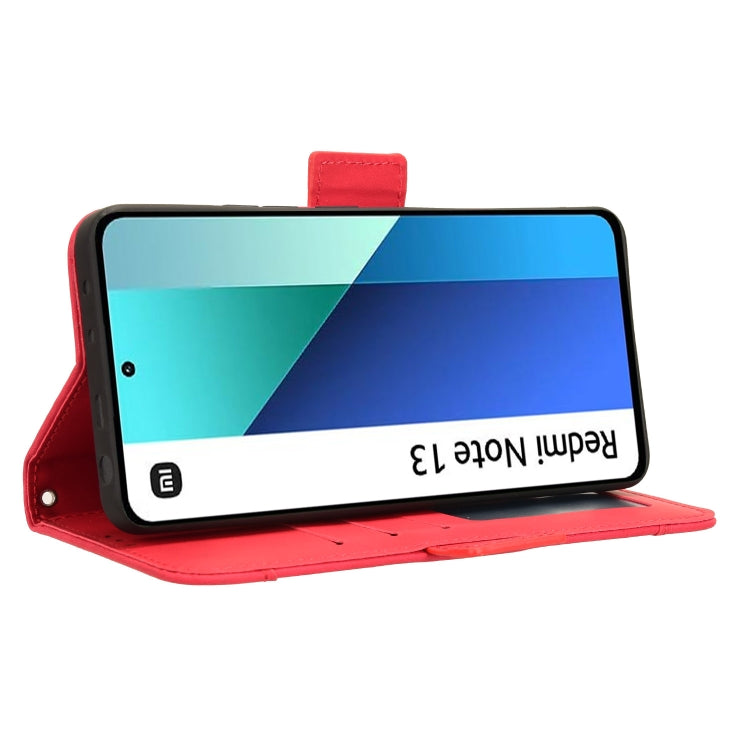 For Xiaomi Redmi Note 13 4G Skin Feel Calf Texture Card Slots Leather Phone Case(Red) by buy2fix