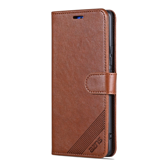 For vivo X100 5G AZNS Sheepskin Texture Flip Leather Phone Case(Brown) by AZNS