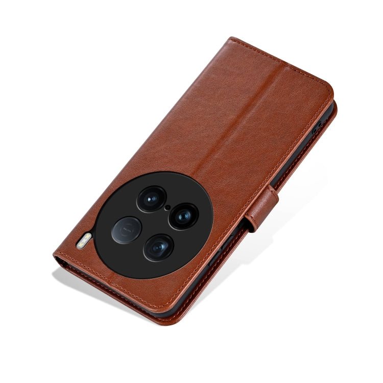 For vivo X100 Ultra AZNS Sheepskin Texture Flip Leather Phone Case(Brown) by AZNS