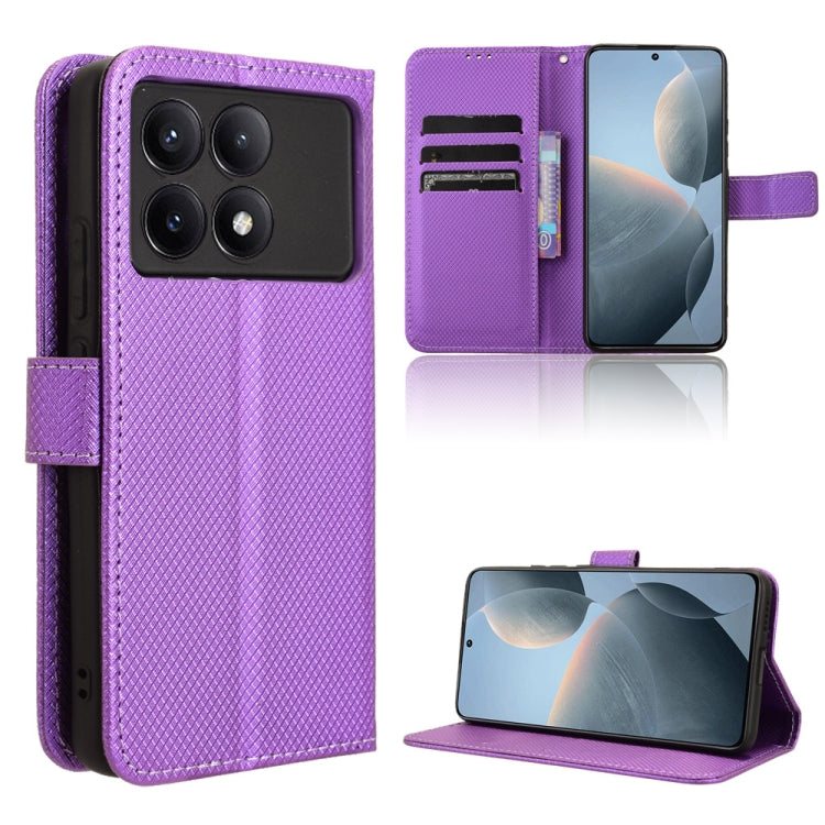 For Xiaomi Redmi K70 / K70 Pro Diamond Texture Leather Phone Case(Purple) - Xiaomi Cases by buy2fix | Online Shopping UK | buy2fix