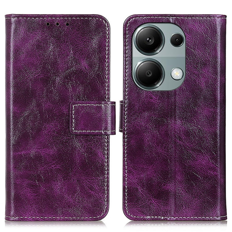 For Xiaomi Redmi Note 13 4G Retro Crazy Horse Texture Leather Phone Case(Purple) - Xiaomi Cases by buy2fix | Online Shopping UK | buy2fix