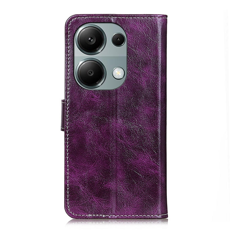 For Xiaomi Redmi Note 13 4G Retro Crazy Horse Texture Leather Phone Case(Purple) - Xiaomi Cases by buy2fix | Online Shopping UK | buy2fix