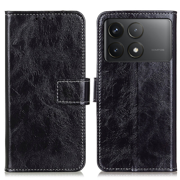 For Xiaomi Redmi K70 5G / K70 Pro 5G Retro Crazy Horse Texture Leather Phone Case(Black) - Xiaomi Cases by buy2fix | Online Shopping UK | buy2fix
