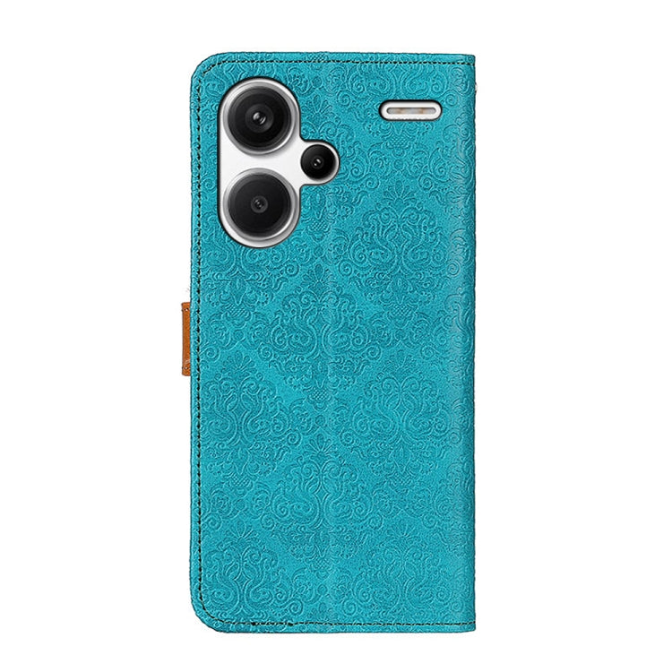 For Xiaomi Redmi Note 13 Pro+ European Floral Embossed Leather Phone Case(Blue) - Xiaomi Cases by buy2fix | Online Shopping UK | buy2fix