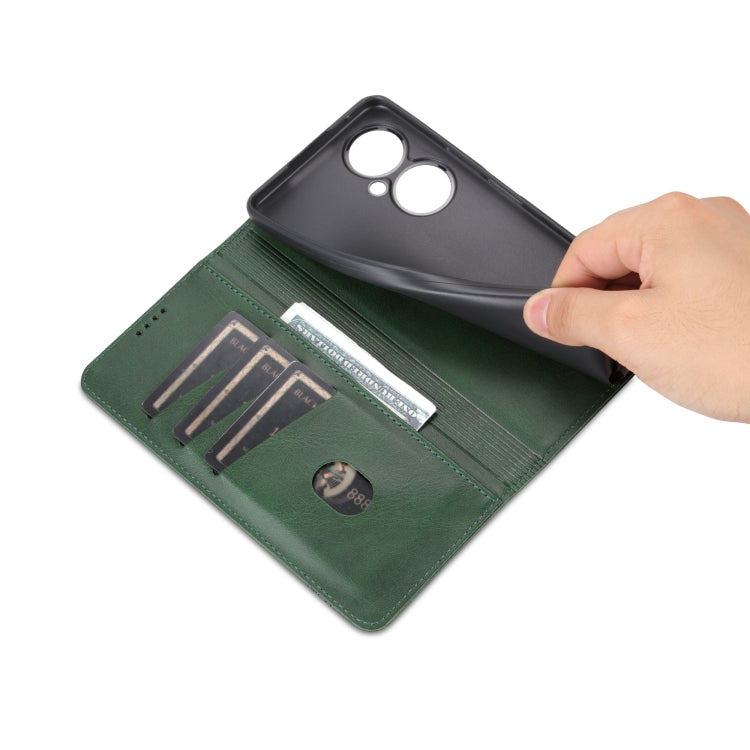 For Huawei Maimang 20 AZNS Magnetic Calf Texture Flip Leather Phone Case(Dark Green) - Huawei Cases by AZNS | Online Shopping UK | buy2fix