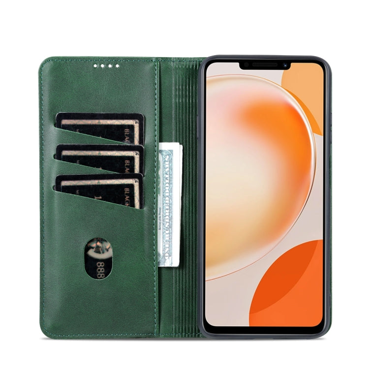 For Huawei Enjoy 60X AZNS Magnetic Calf Texture Flip Leather Phone Case(Dark Green) - Huawei Cases by AZNS | Online Shopping UK | buy2fix