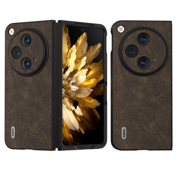 For OPPO Find N3 / OnePlus Open ABEEL Dream Litchi Texture PU Phone Case(Khaki) - OPPO Cases by buy2fix | Online Shopping UK | buy2fix