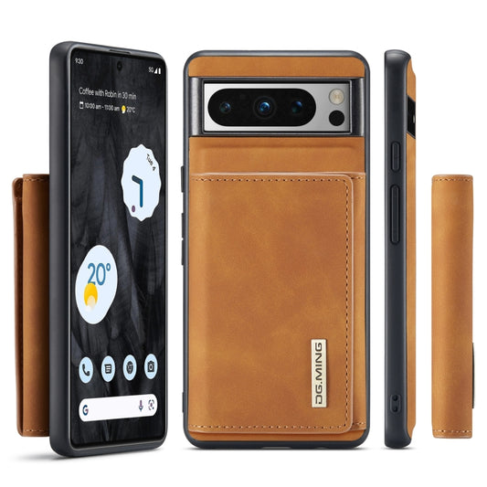 For Google Pixel 8 Pro DG.MING M1 Series 3-Fold Multi Card Wallet + Magnetic Phone Case(Brown) by DG.MING