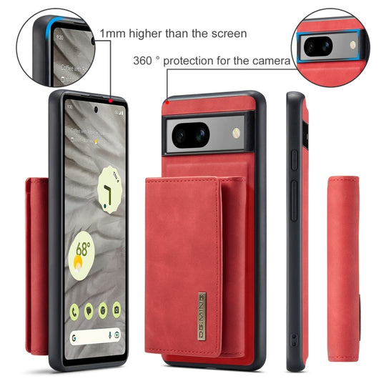 For Google Pixel 8A DG.MING M1 Series 3-Fold Multi Card Wallet + Magnetic Phone Case(Red) by DG.MING
