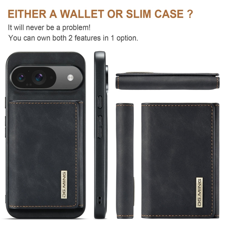 For Google Pixel 9 / 9 Pro DG.MING M1 Series 3-Fold Multi Card Wallet + Magnetic Phone Case(Black) - Google Cases by DG.MING | Online Shopping UK | buy2fix