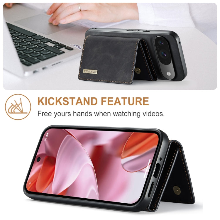 For Google Pixel 9 / 9 Pro DG.MING M1 Series 3-Fold Multi Card Wallet + Magnetic Phone Case(Black) - Google Cases by DG.MING | Online Shopping UK | buy2fix