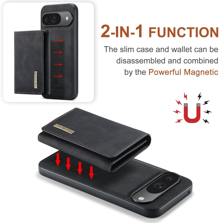 For Google Pixel 9 / 9 Pro DG.MING M1 Series 3-Fold Multi Card Wallet + Magnetic Phone Case(Black) - Google Cases by DG.MING | Online Shopping UK | buy2fix