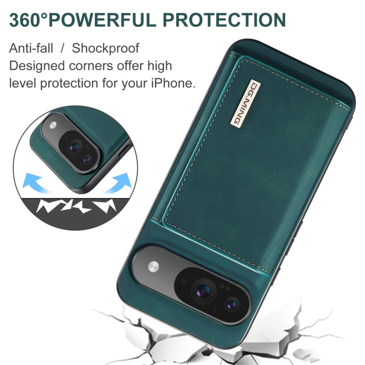 For Google Pixel 9 / 9 Pro DG.MING M1 Series 3-Fold Multi Card Wallet + Magnetic Phone Case(Green) - Google Cases by DG.MING | Online Shopping UK | buy2fix