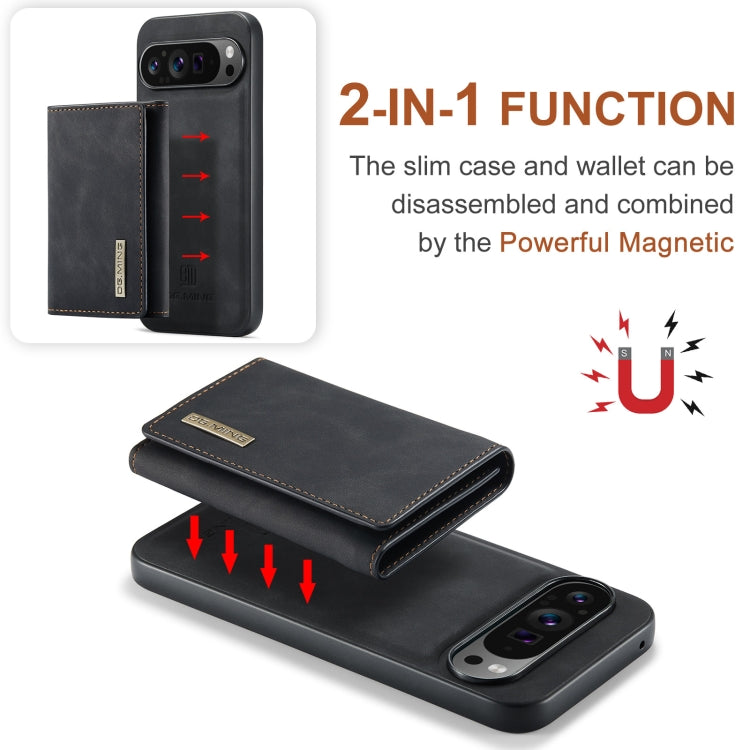 For Google Pixel 9 Pro XL DG.MING M1 Series 3-Fold Multi Card Wallet + Magnetic Phone Case(Black) - Google Cases by DG.MING | Online Shopping UK | buy2fix