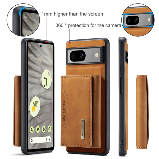 For Google Pixel 7A DG.MING M2 Series 3-Fold Multi Card Bag + Magnetic Phone Case(Brown) by DG.MING