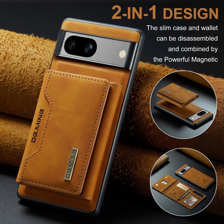 For Google Pixel 7A DG.MING M2 Series 3-Fold Multi Card Bag + Magnetic Phone Case(Brown) by DG.MING