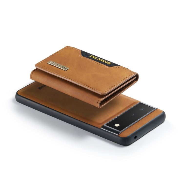 For Google Pixel 6 DG.MING M2 Series 3-Fold Multi Card Bag + Magnetic Phone Case(Brown) by DG.MING