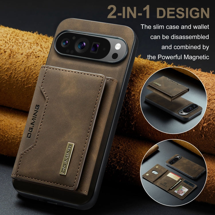 For Google Pixel 9 Pro XL DG.MING M2 Series 3-Fold Multi Card Bag + Magnetic Phone Case(Coffee) - Google Cases by DG.MING | Online Shopping UK | buy2fix