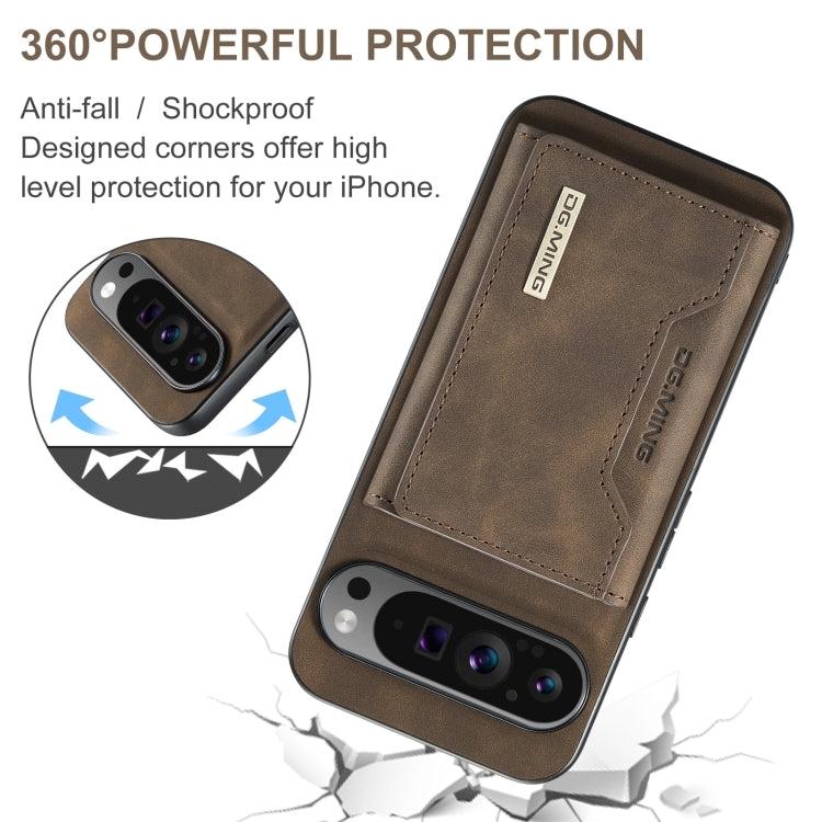 For Google Pixel 9 Pro XL DG.MING M2 Series 3-Fold Multi Card Bag + Magnetic Phone Case(Coffee) - Google Cases by DG.MING | Online Shopping UK | buy2fix