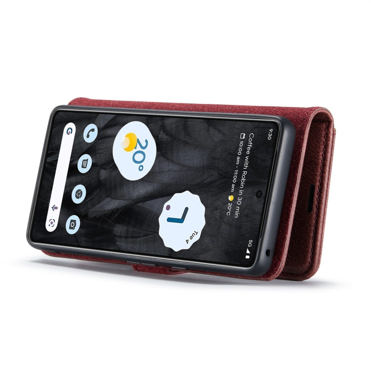 For Google Pixel 8 Pro DG.MING Crazy Horse Texture Detachable Magnetic Leather Phone Case(Red) - Google Cases by DG.MING | Online Shopping UK | buy2fix