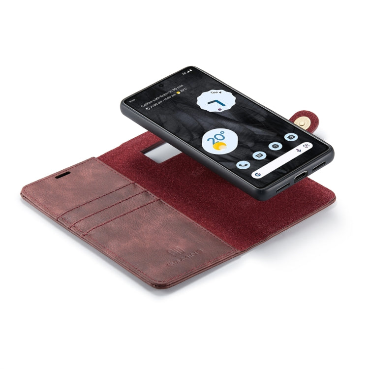 For Google Pixel 8 Pro DG.MING Crazy Horse Texture Detachable Magnetic Leather Phone Case(Red) - Google Cases by DG.MING | Online Shopping UK | buy2fix