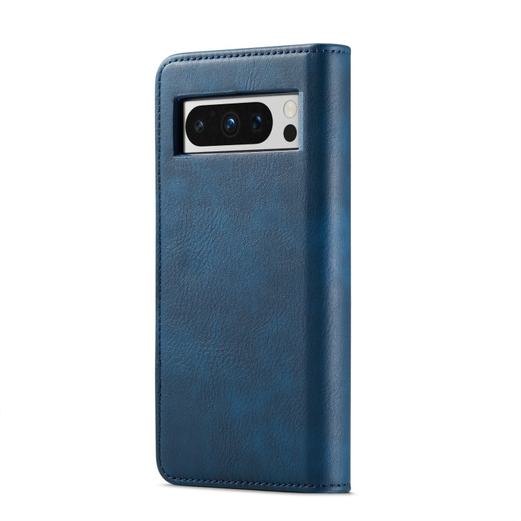 For Google Pixel 8 Pro DG.MING Crazy Horse Texture Detachable Magnetic Leather Phone Case(Blue) - Google Cases by DG.MING | Online Shopping UK | buy2fix
