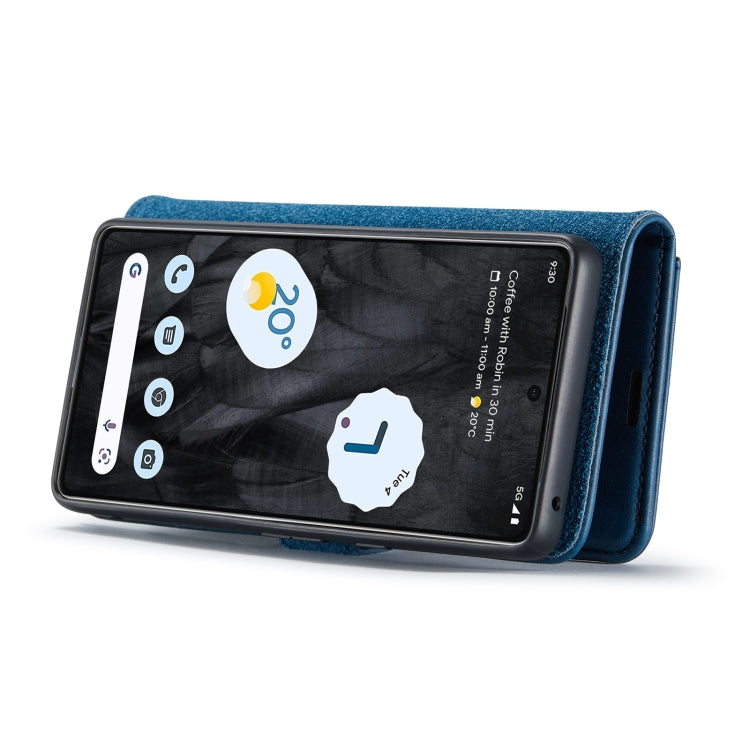 For Google Pixel 8 Pro DG.MING Crazy Horse Texture Detachable Magnetic Leather Phone Case(Blue) - Google Cases by DG.MING | Online Shopping UK | buy2fix