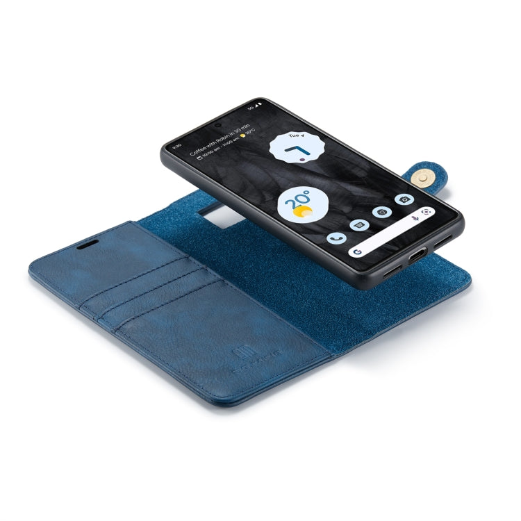 For Google Pixel 8 Pro DG.MING Crazy Horse Texture Detachable Magnetic Leather Phone Case(Blue) - Google Cases by DG.MING | Online Shopping UK | buy2fix