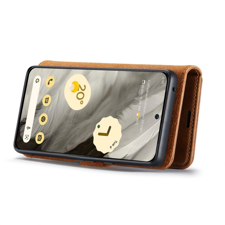 For Google Pixel 8 DG.MING Crazy Horse Texture Detachable Magnetic Leather Phone Case(Brown) - Google Cases by DG.MING | Online Shopping UK | buy2fix