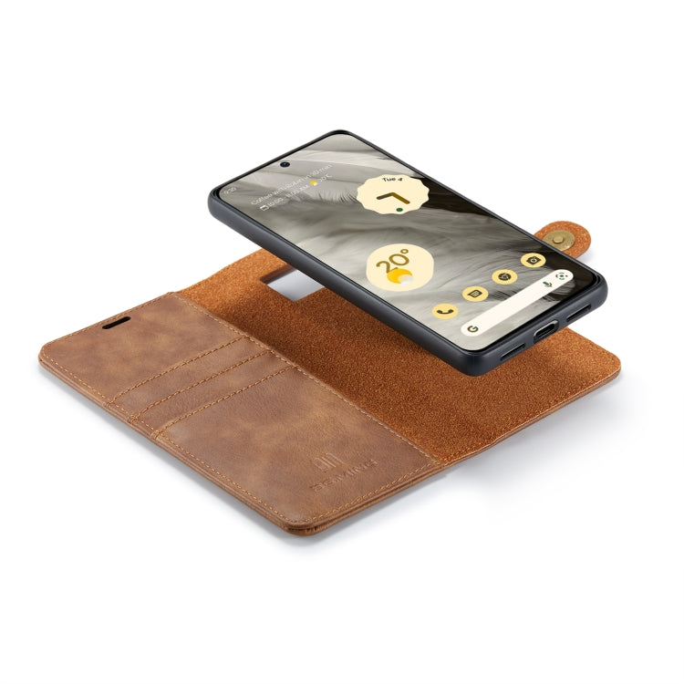 For Google Pixel 8 DG.MING Crazy Horse Texture Detachable Magnetic Leather Phone Case(Brown) - Google Cases by DG.MING | Online Shopping UK | buy2fix