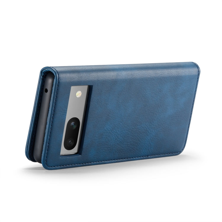 For Google Pixel 8A DG.MING Crazy Horse Texture Detachable Magnetic Leather Phone Case(Blue) - Google Cases by DG.MING | Online Shopping UK | buy2fix