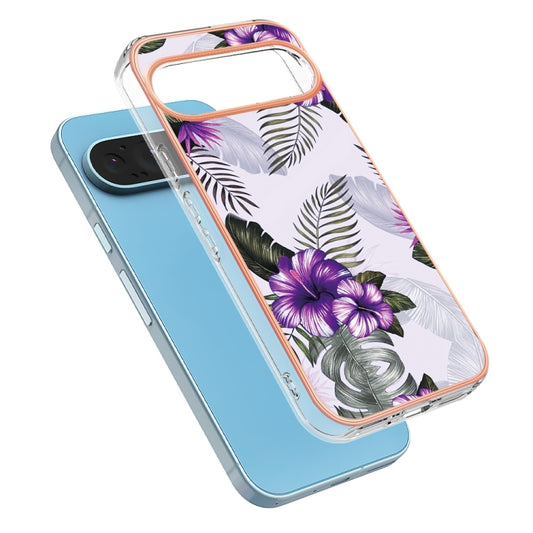 For Google Pixel 9 Pro XL Electroplating IMD TPU Phone Case(Purple Flower) by buy2fix