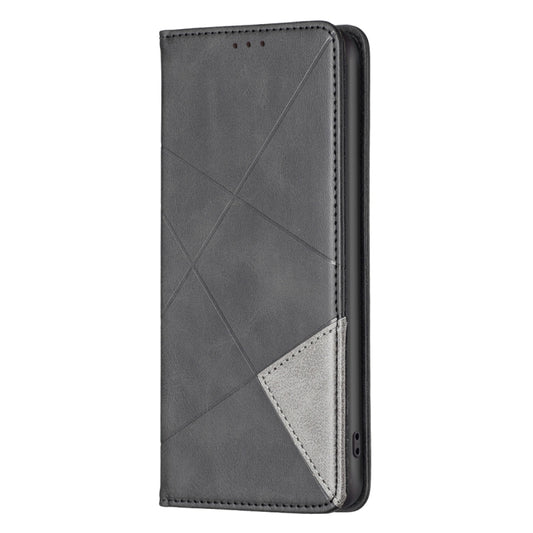 For Xiaomi Redmi Note 12S 4G / Note 11 Rhombus Texture Magnetic Leather Phone Case(Black) by buy2fix