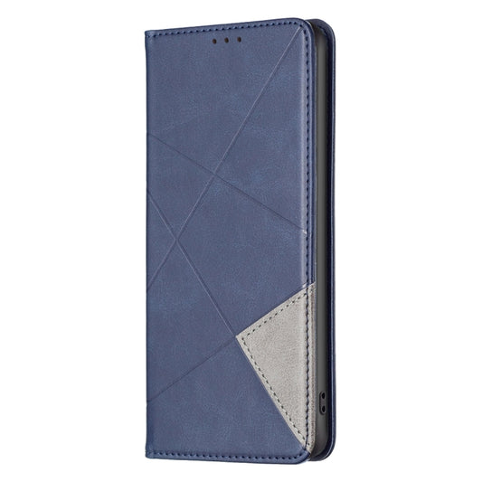 For Xiaomi Poco F5 5G / Redmi Note 12 Turbo Rhombus Texture Magnetic Leather Phone Case(Blue) by buy2fix