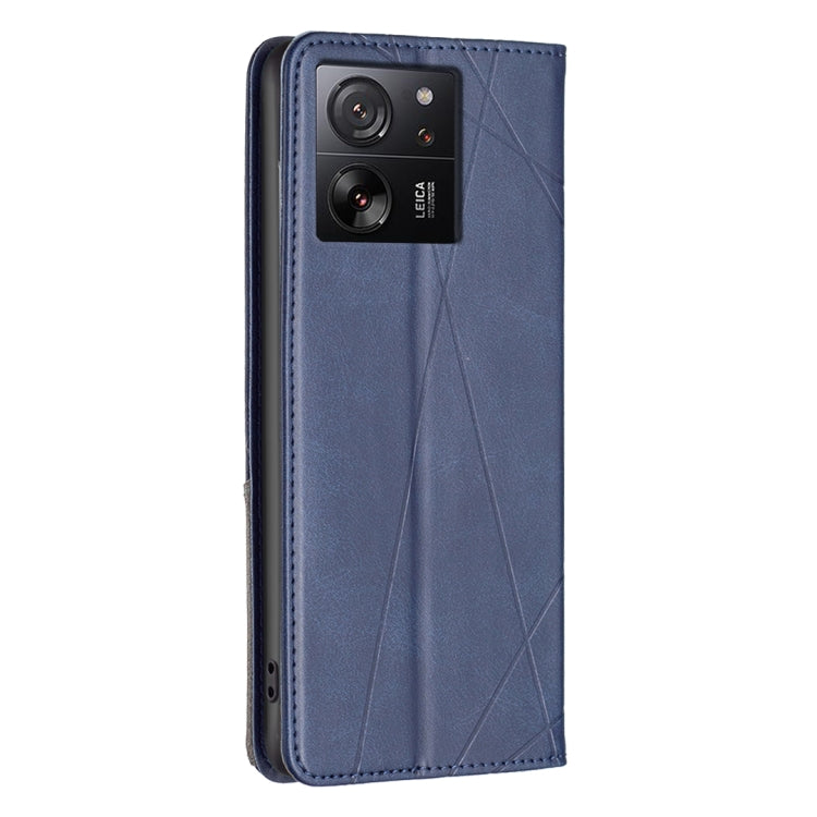 For Xiaomi 13T / 13T Pro / Redmi K60 Ultra Rhombus Texture Magnetic Leather Phone Case(Blue) - Xiaomi Cases by buy2fix | Online Shopping UK | buy2fix