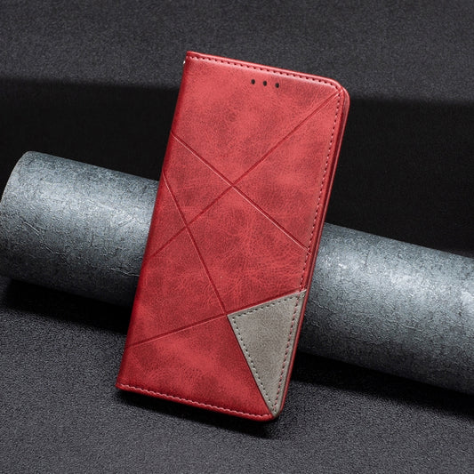 For Xiaomi Redmi Note 13 Pro 4G Global Rhombus Texture Magnetic Leather Phone Case(Red) by buy2fix