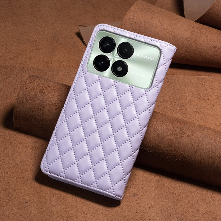 For Xiaomi Redmi K70 / K70 Pro Diamond Lattice Magnetic Leather Flip Phone Case(Purple) - Xiaomi Cases by buy2fix | Online Shopping UK | buy2fix