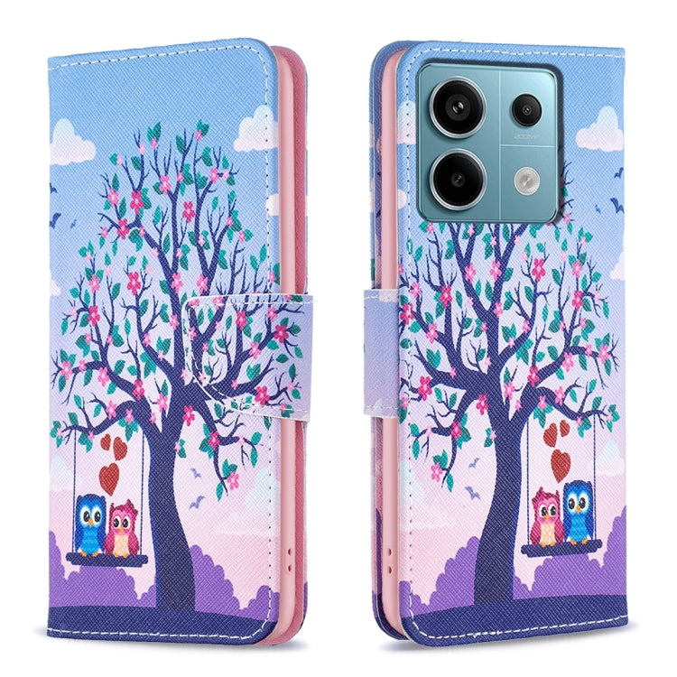 For Xiaomi Redmi Note 13 Pro 4G Global Colored Drawing Pattern Leather Phone Case(Owl) - Xiaomi Cases by buy2fix | Online Shopping UK | buy2fix