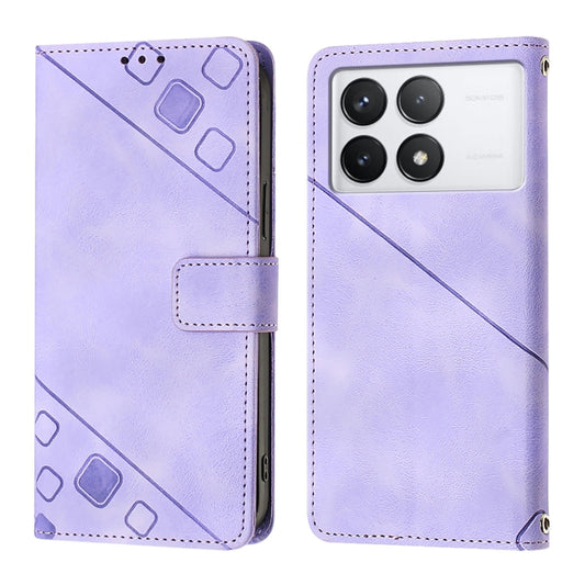 For Xiaomi Redmi K70 / K70 Pro Skin Feel Embossed Leather Phone Case(Light Purple) by buy2fix