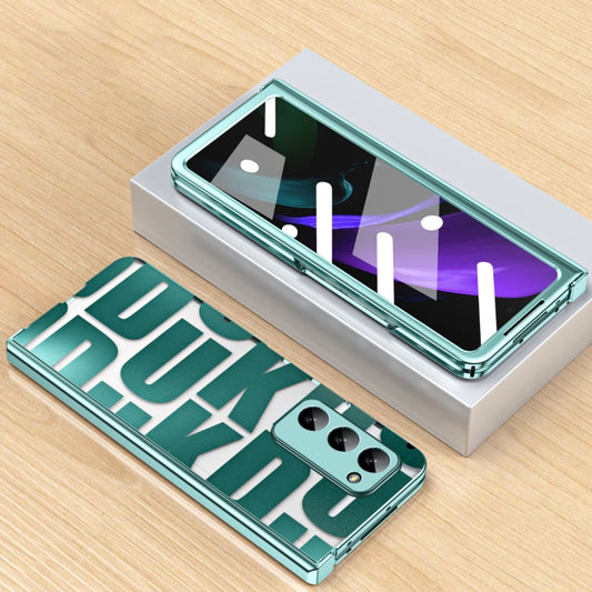 For Samsung Galaxy Z Fold2 5G Integrated Electroplating Folding Phone Case with Hinge(Green) - Galaxy Phone Cases by buy2fix | Online Shopping UK | buy2fix