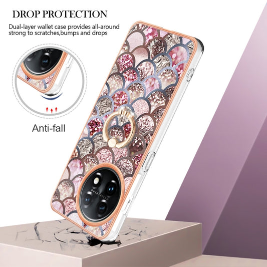 For OnePlus 11 Electroplating IMD TPU Phone Case with Ring(Pink Scales) by buy2fix