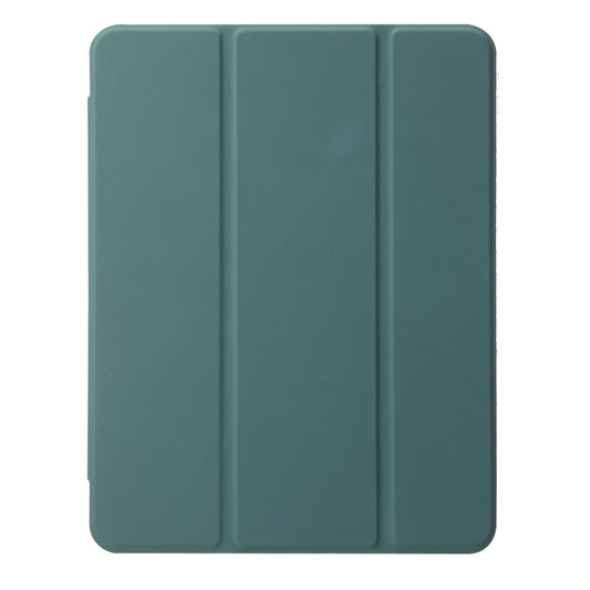 For iPad Pro 13 2025 / 2024 Clear Acrylic 3-Fold Leather Tablet Case(Dark Green) by buy2fix