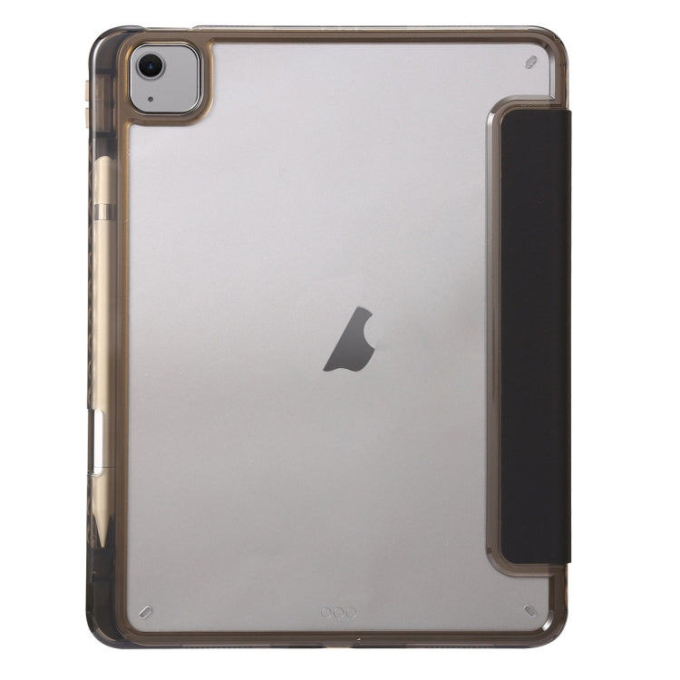 For iPad Air 11 2025 / 2024 Clear Acrylic 3-Fold Leather Tablet Case(Black) - iPad Air 11 2025 / 2024 Cases by buy2fix | Online Shopping UK | buy2fix