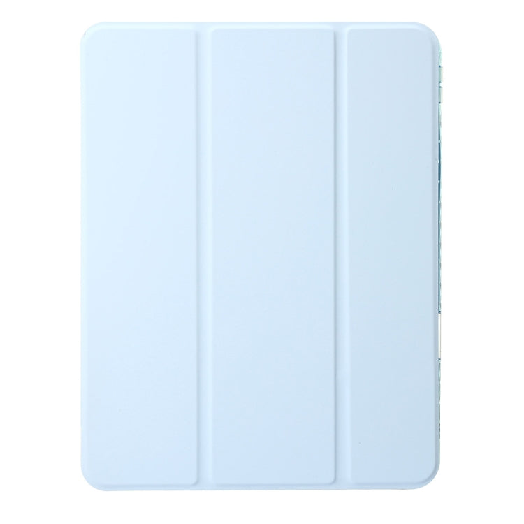 For iPad Air 11 2025 / 2024 Clear Acrylic 3-Fold Leather Tablet Case(Ice Blue) - iPad Air 11 2025 / 2024 Cases by buy2fix | Online Shopping UK | buy2fix