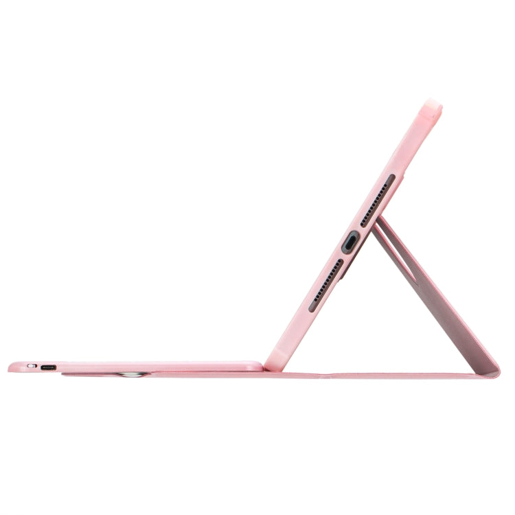 For iPad 11 2025 / 10th Gen 10.9 2022 F10BS 360 Rotation Acrylic Transparent Bluetooth Keyboard Leather Case With Backlight(Pink) by buy2fix
