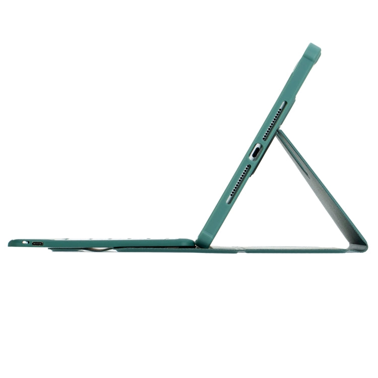 For iPad 11 2025 / 10th Gen 10.9 2022 F10BS 360 Rotation Acrylic Transparent Bluetooth Keyboard Leather Case With Backlight(Green) - Universal by buy2fix | Online Shopping UK | buy2fix
