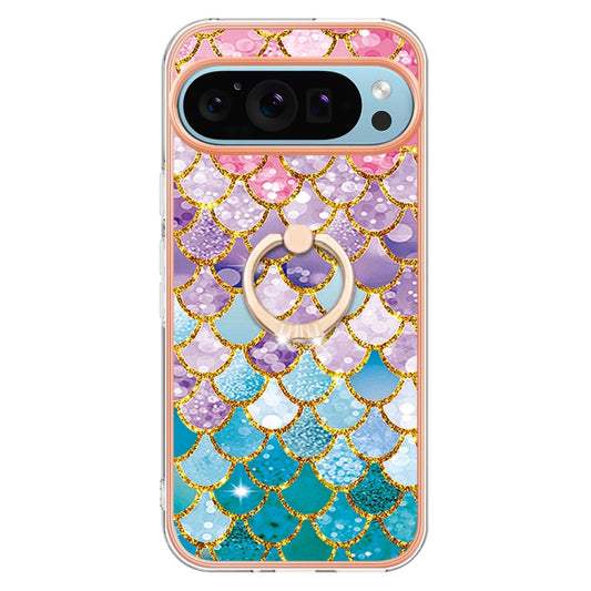 For Google Pixel 9 Pro XL Electroplating IMD TPU Phone Case with Ring(Colorful Scales) by buy2fix